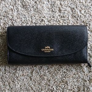 Coach black snap wallet
